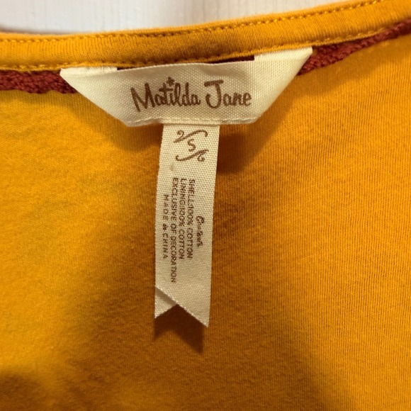 Matilda Jane Yellow Floral Wrap Midi Dress Short Sleeve Tie Waist Pockets S - Picture 3 of 8